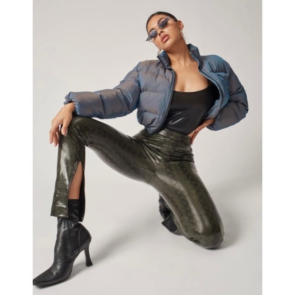Iridescent Crop Puffer Jacket